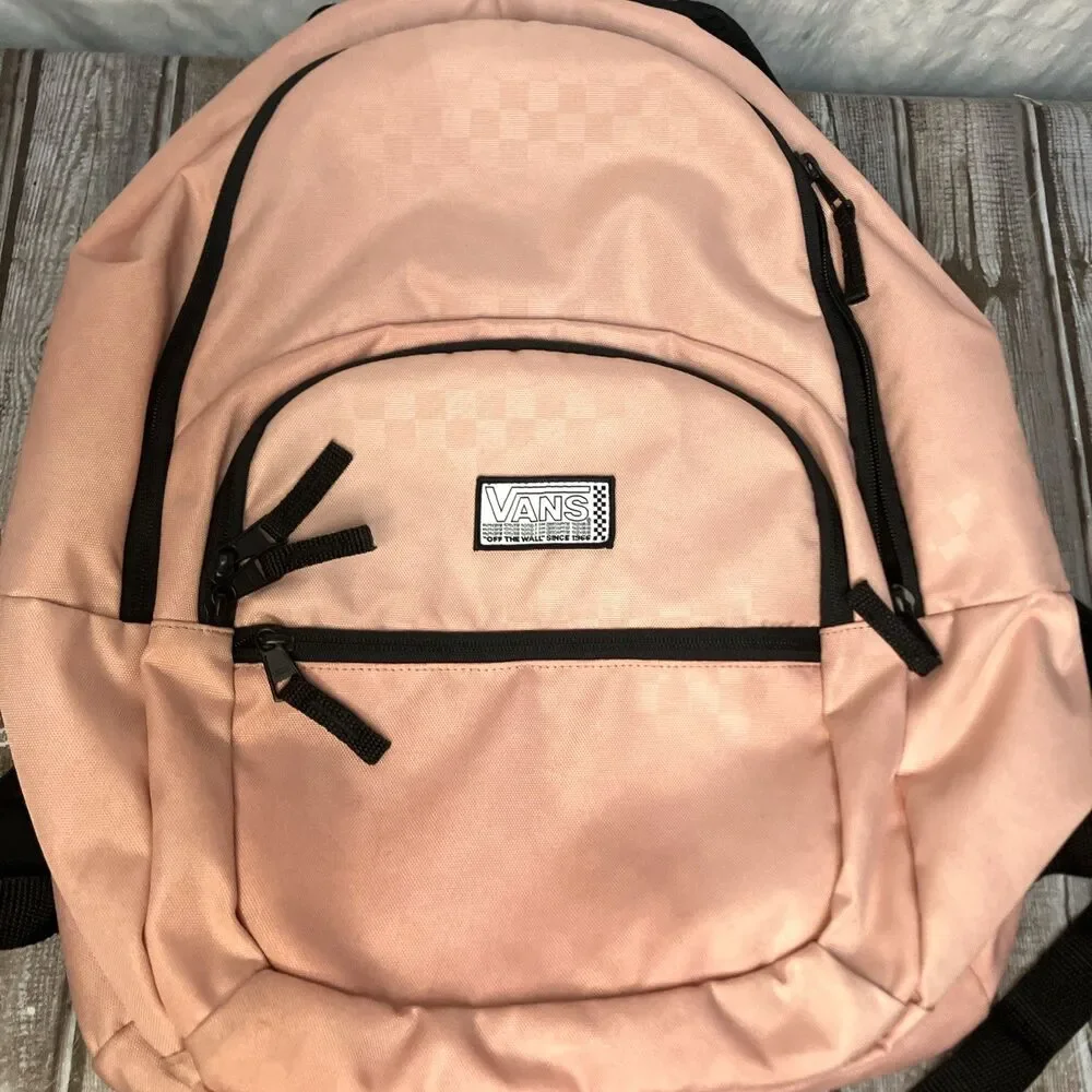 Vans Off The Wall Light Pink Backpack 17”x12” - Picture 1 of 14